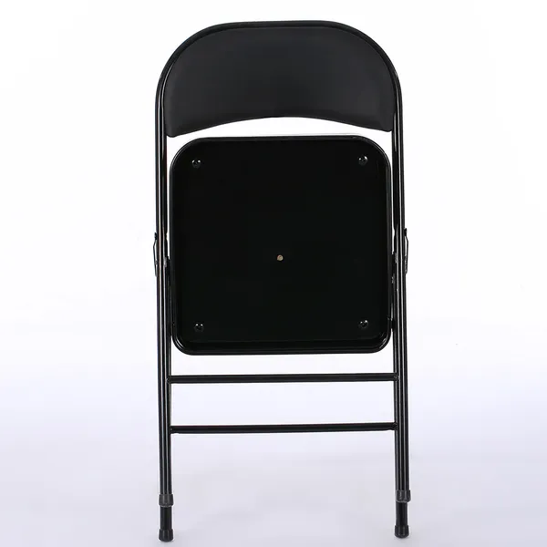 6pcs Elegant Foldable Iron & PVC Chairs For Convention & Exhibition Black - Image 2