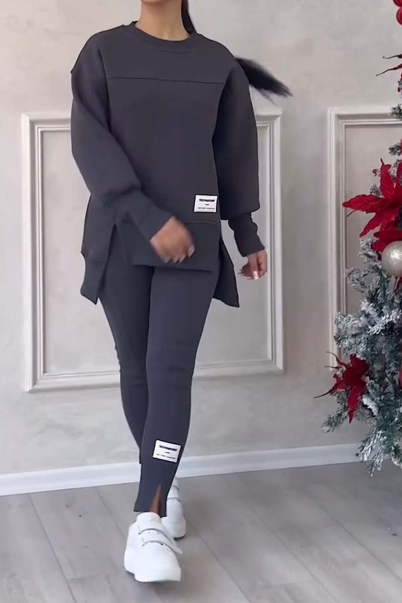 Women's Long-sleeved Printed Sweater Leggings Suit - Image 7