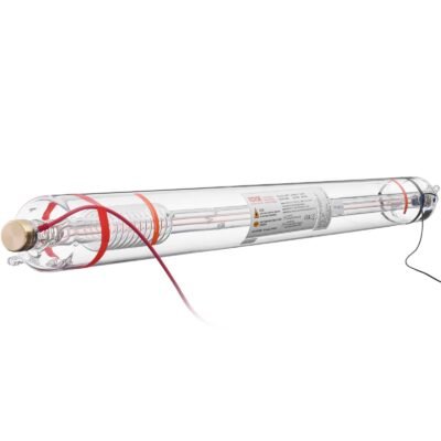 90W CO2 Laser Tube, 49.2 In (1250 Mm) Length, 3.1 In (80 Mm) Dia Borosilicate Glass Laser Cutter Tube With Metal Head, 10,000hr Wires Preconnected For Laser Engraver Engraving Cutting Machine